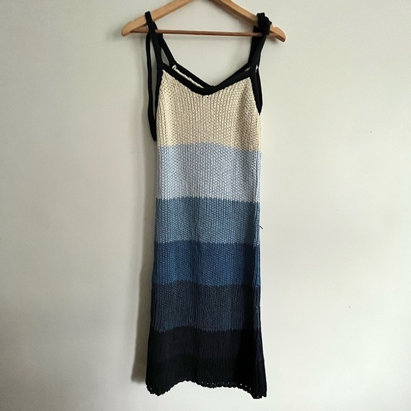 NWT Zara Knit Striped Strap Colorblock Midi Ombre Dress - Picture 8 of 10